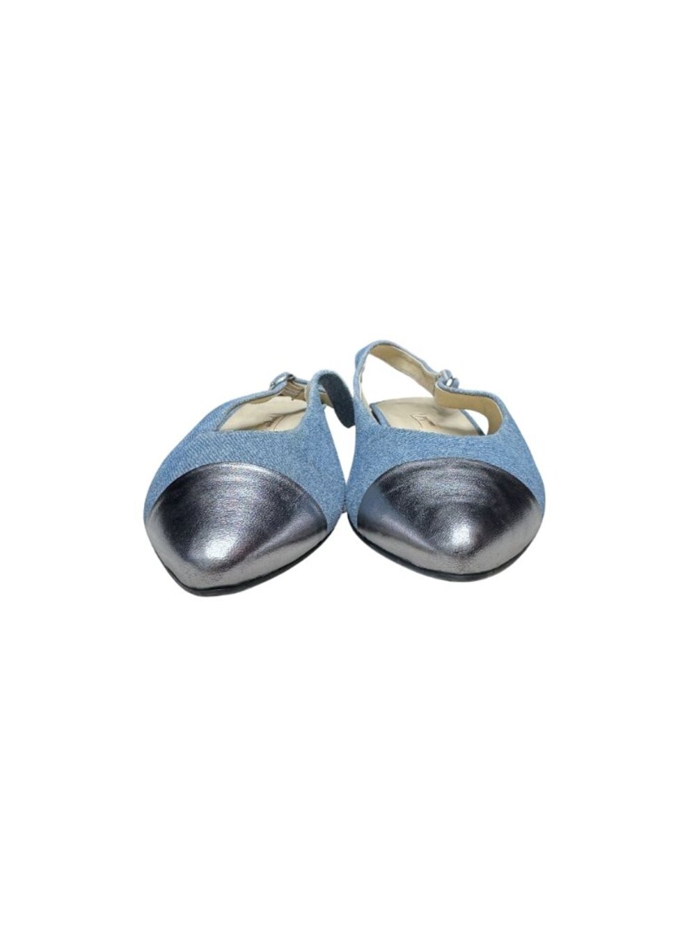 NWOB $389 Paul Green Ynez Slingback Shoes Denim/Metallic Pointed Cap Toe US 6 - Picture 4 of 9